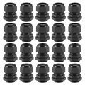M24x1 5 Cable Gland 12mm-15mm Wire Hole Waterproof Nylon Joint Adjustable Locknut With Washer Black 20pcs 