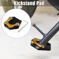 Uxcell 1 Set Aluminum Alloy Motorcycle Kickstand Plate Pad For Honda Gb350 2021-2022 Extension Foot Support With Wrench Gold