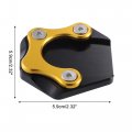 Uxcell 1 Set Aluminum Alloy Motorcycle Kickstand Plate Pad For Honda Gb350 2021-2022 Extension Foot Support With Wrench Gold