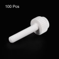 Uxcell Plastic Machine Screws M4x20mm Pp Slotted Knurled Fasteners Bolts For Electronics Communications White 100pcs