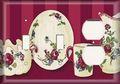 Two Switch One Duplex Receptacle Plate Red Rose Dinnerware 