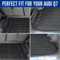 Premium Cargo Liner For Audi Q7 2018-2023 100 Protection Custom Fit Car Trunk Mat Easy-to-wash All-season Black 3d Shaped Laser