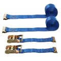 Partsam 2pack E-track Ratchet Tie-down Straps 2 X16 Atv Mower Tire Tie Down Kit 4400 Lbs W Etrack Spring Fittings Ratchets 