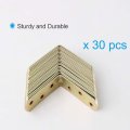 Uxcell 30pcs Angle Bracket Metal 60x60mm Corner Fastener L Shaped Right Protector Shelf Support For Furniture