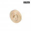 Uxcell Knurled Thumb Nuts 2pcs M5 X D16mm H4mm Brass Nut Flat Head Through Hole Lock Adjusting For 3d Printer Parts