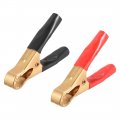 Uxcell 2pcs 50a Heavy-duty Insulated Alligator Clips Copper Crocodile Electrical Test Clamps Battery Charger Clamp