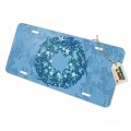 Winter Wreath Flowers Blue Novelty Metal Vanity Tag License Plate