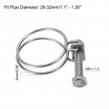 Uxcell 6pcs Double Wire Hose Clamp 28-32mm Adjustable Stainless Steel Clips With M6 Bolt For Dust Collection Pump Pipe