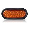 Partsam 2x Led Oval Amber Yellow Sealed Stop Turn Signal Park Tail Light Flush Mount 6 Inch 24 Diodes Warning Strobe Lights 12v