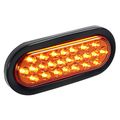 Partsam 2x Led Oval Amber Yellow Sealed Stop Turn Signal Park Tail Light Flush Mount 6 Inch 24 Diodes Warning Strobe Lights 12v