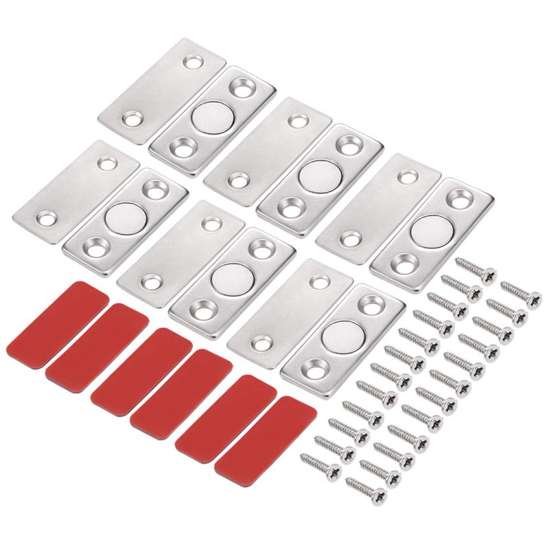 Thin Cabinet Door Magnetic Catch Stainless Steel Latch Hardware 6pcs