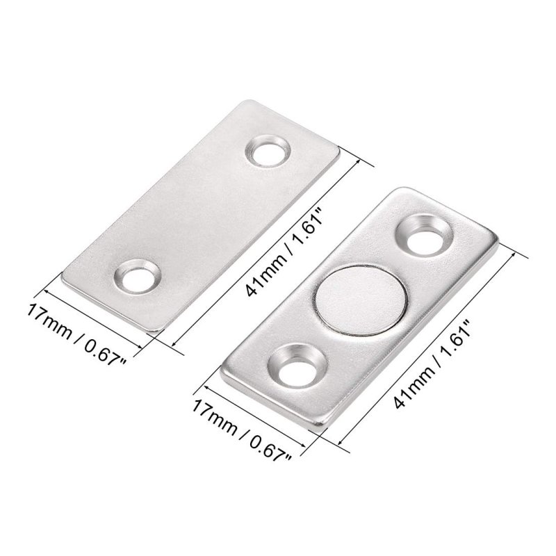 Thin Cabinet Door Magnetic Catch Stainless Steel Latch Hardware 6pcs