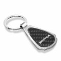 Ipick Image Compatible With Nissan Sentra Real Black Carbon Fiber Chrome Metal Teardrop Key Chain