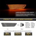For 2003-2007 Infiniti G35 2-door Coupe Amber Led Side Marker Light Fender Lamp Assembly Black Housing Clear Lens Driver