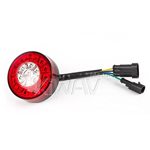 3 round LED taillight brake light turn signal flash flush mount x1PCE for motorcycle café racer ATV UTV Sirius NS-2332 