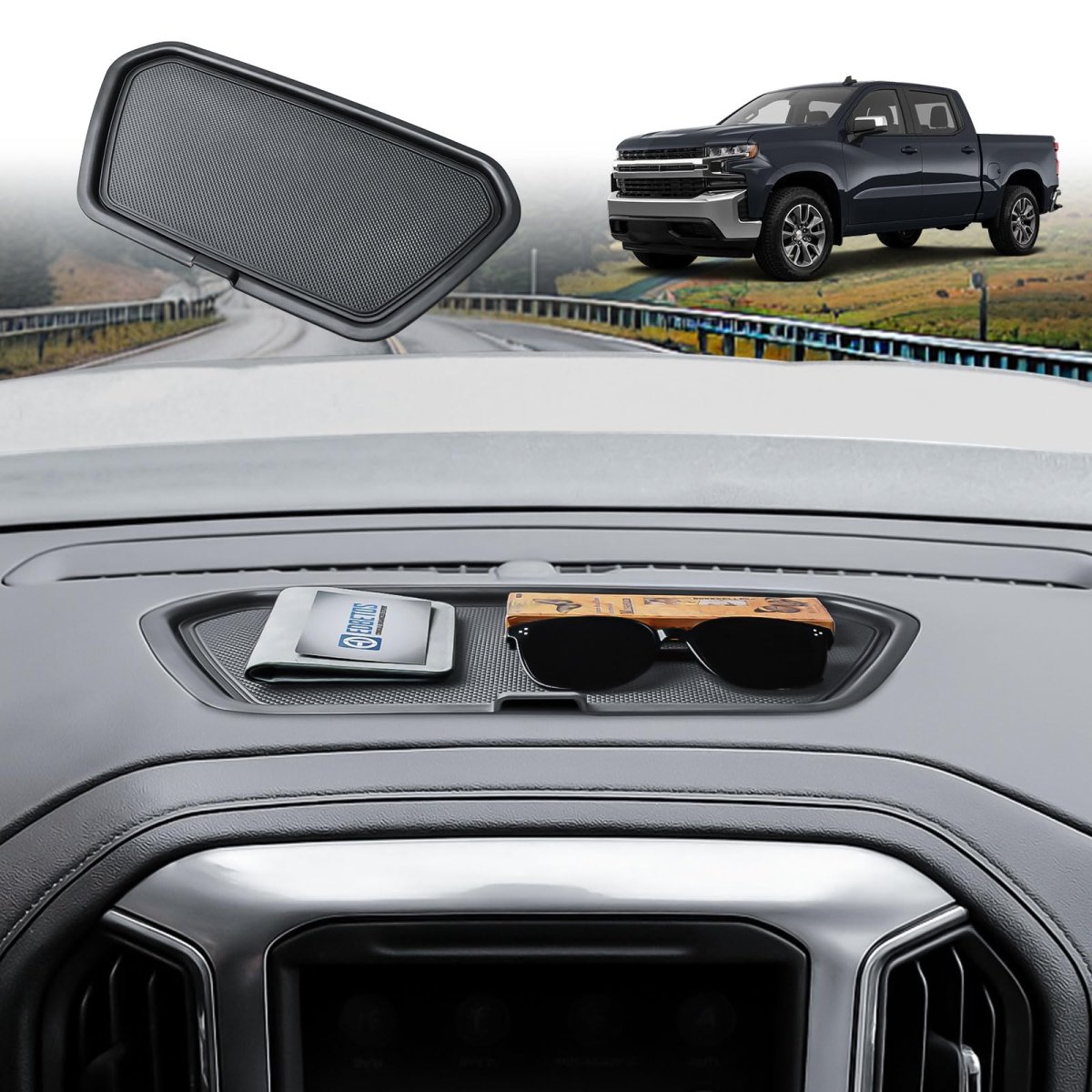 Dashboard Organizer Tray For 2019-2021 Chevy Silverado 1500 Gmc Sierra 2020-2023 Sierra 2500hd 3500hd Accessories Console