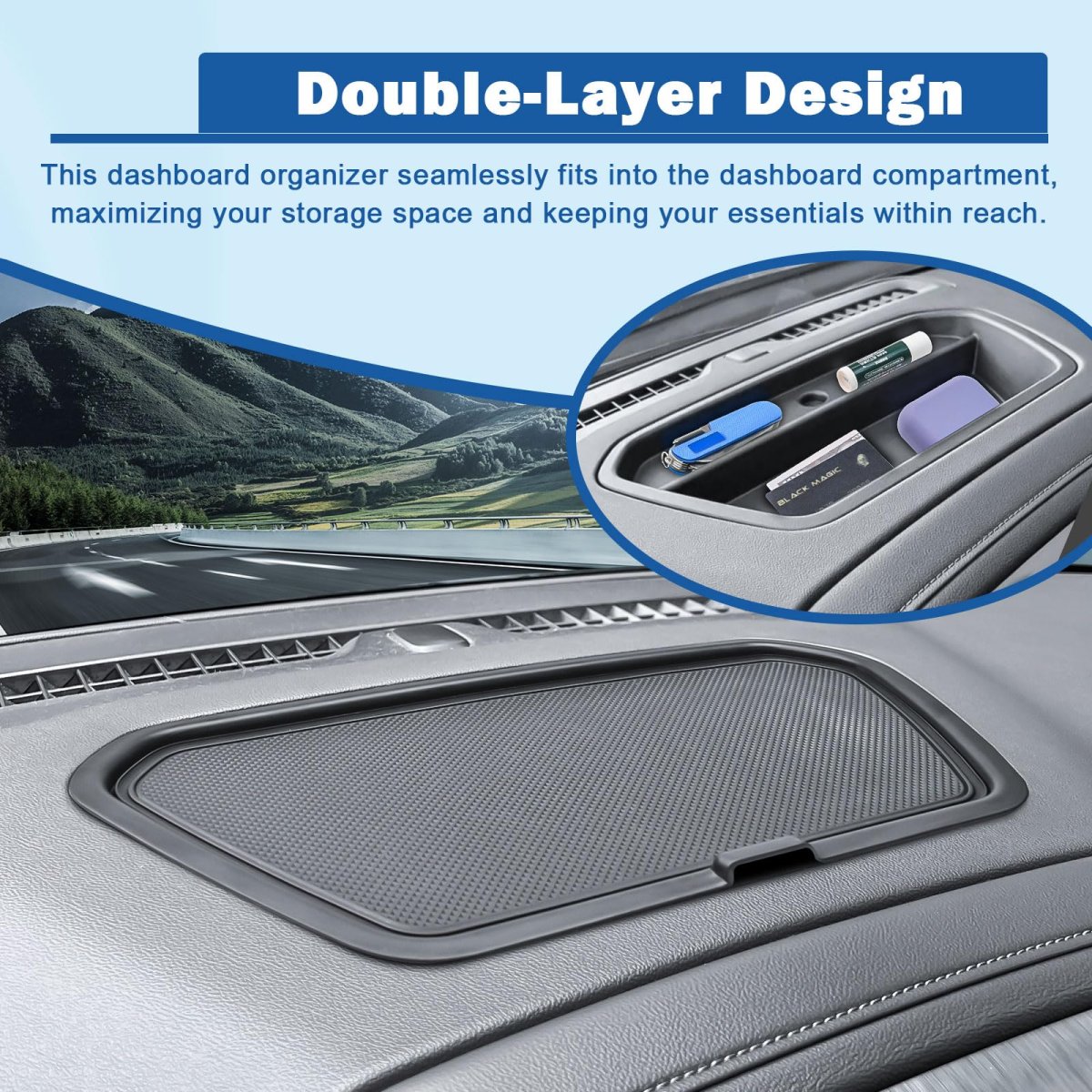 Dashboard Organizer Tray For 2019-2021 Chevy Silverado 1500 Gmc Sierra 2020-2023 Sierra 2500hd 3500hd Accessories Console