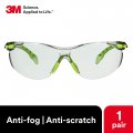 3m Solus Protective Eyewear 1000 Series S1207sgaf Green Black Scotchgard Anti-fog Lens