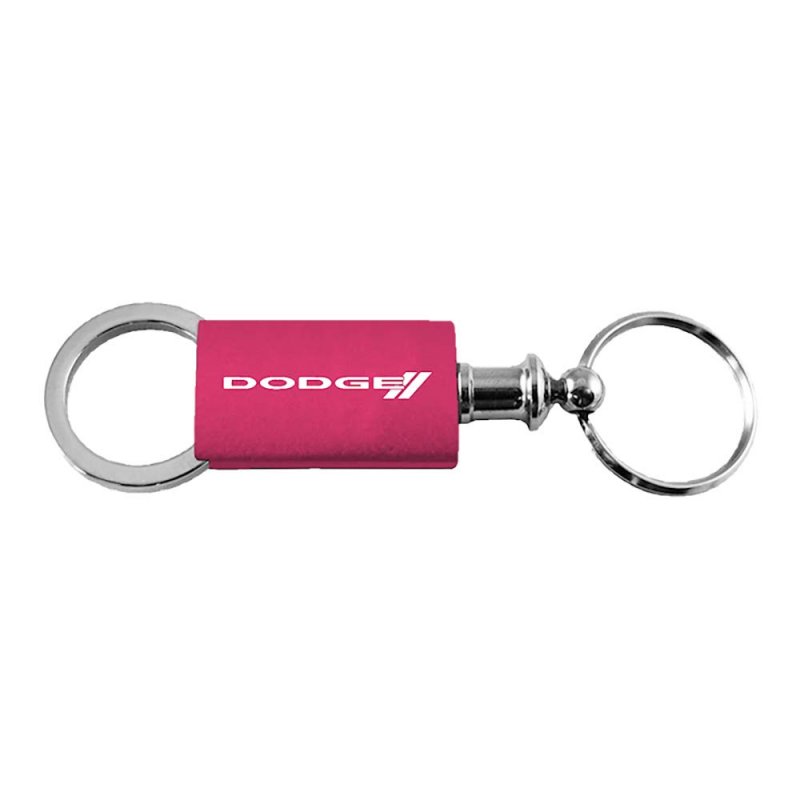 Dodge Stripes Pink Logo Metal Aluminum Valet Pull Apart Key Chain Ring Fob
