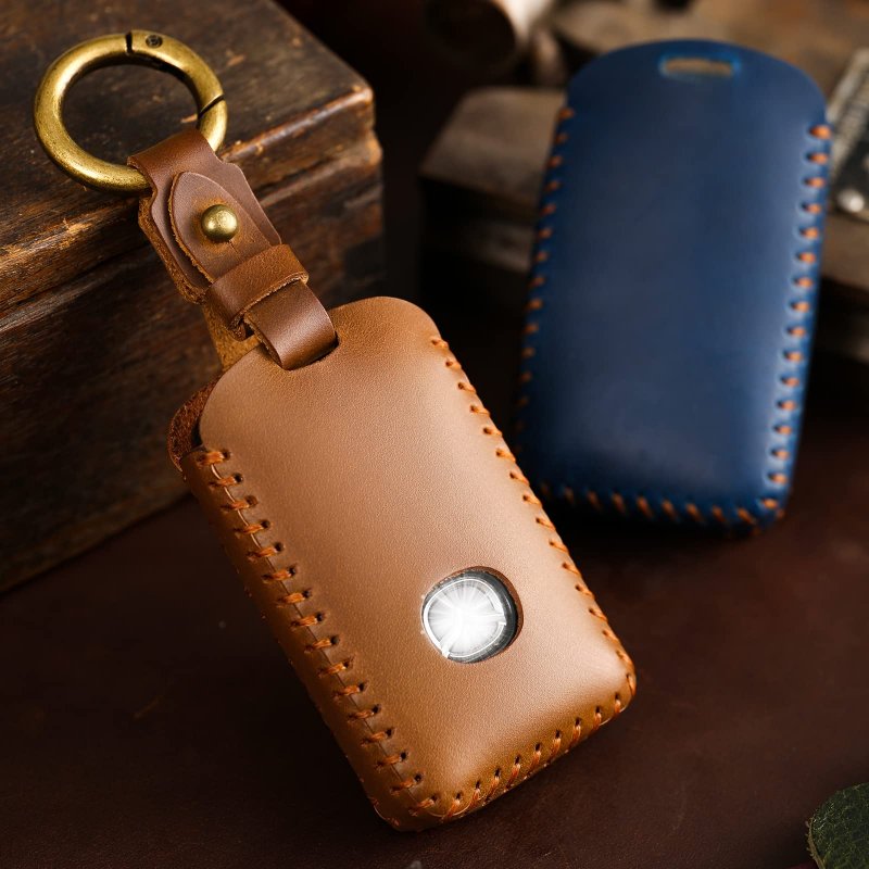 Offcurve Key Fob Cover With Gift Box Genuine Leather Car Protector Case Keychain Suitable For Mazda 3 5 6 Hatchback Cx-3 4 7 8