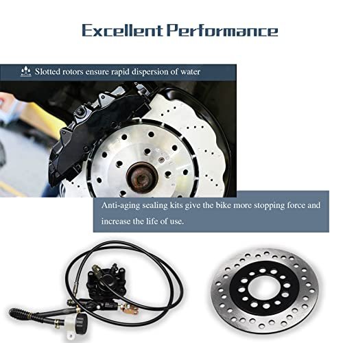 Hydraulic Rear Disc Brake Caliper System With Rotor And Pads For 150cc 200cc 250cc Dirt Bike Quad Atv Go Kart Dune Buggy