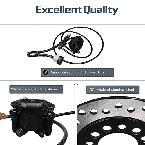 Hydraulic Rear Disc Brake Caliper System With Rotor And Pads For 150cc 200cc 250cc Dirt Bike Quad Atv Go Kart Dune Buggy