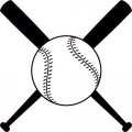 Stickertalk Baseball And Crossed Bats Vinyl Sticker 4 Inches By 