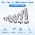 5pcs Torx Security Machine Screws 1 4-20 X 3 4 304 Stainless Steel Tamper Resistant Button Head Bolt Full Thread For Anti-theft
