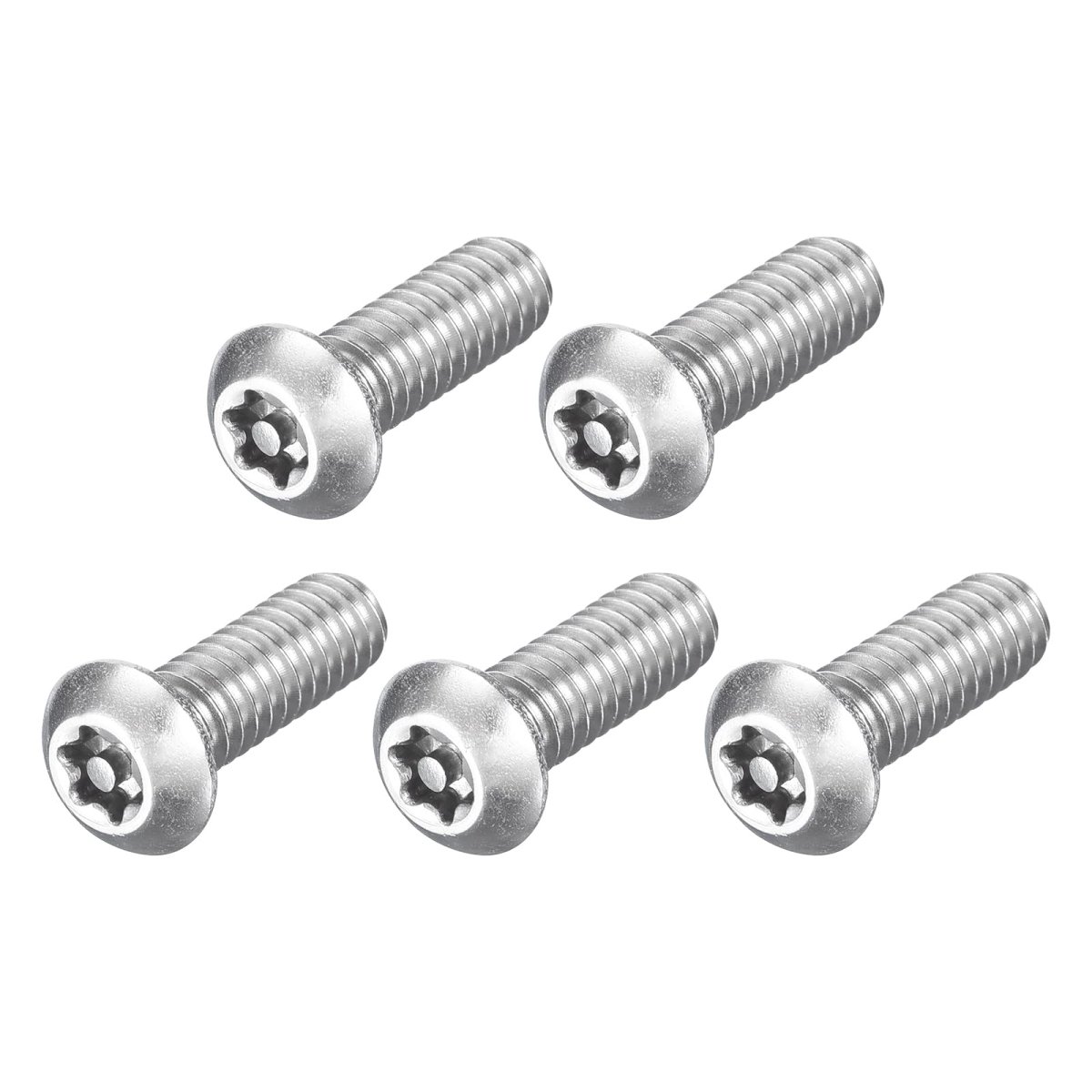 5pcs Torx Security Machine Screws 1 4-20 X 3 4 304 Stainless Steel Tamper Resistant Button Head Bolt Full Thread For Anti-theft