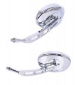 Minho 10mm Chrome Universal Rearview Convex Motorcycle Side Mirrors Fit Honda Kawasaki Suzuki Custom Street Sports Dirt Bike