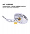 Minho 10mm Chrome Universal Rearview Convex Motorcycle Side Mirrors Fit Honda Kawasaki Suzuki Custom Street Sports Dirt Bike