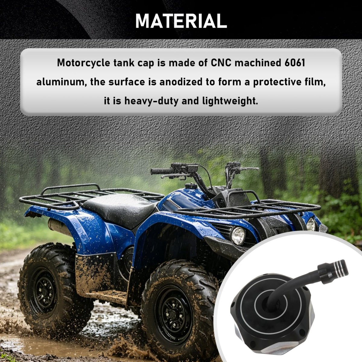 Cnc Fuel Tank Gas Cap Cover For Wolverine 350 4x4 2002 2005 6061 Aluminum Anodized Motorcycle With Sealing Ring