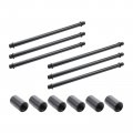 6 Pcs Black Finish Lamp Rod Kit With Connector 11 81 300mm Straight Pipe Stem Hardware Replacement Light Fixture Parts 