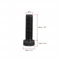 Uxcell M12x40mm Hex Head Screw Bolts Fastener Grade 8 Carbon Steel Black 5pcs