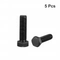 Uxcell M12x40mm Hex Head Screw Bolts Fastener Grade 8 Carbon Steel Black 5pcs