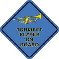 4 5in X Trumpet Player On Board Music Bumper Magnet Magnets By Stickertalk 