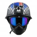 1storm Novelty Motorcycle Half Face Helmet German Style Dot Approved Hky602 Flag Skull Black Tinted Goggle Bundle 