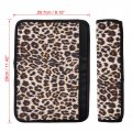 X Autohaux 2pcs Car Seat Belt Pads Cover Pure Leopard Pattern Neoprene Washable Non-slip Elastic Shoulder Strap Soft Comfort