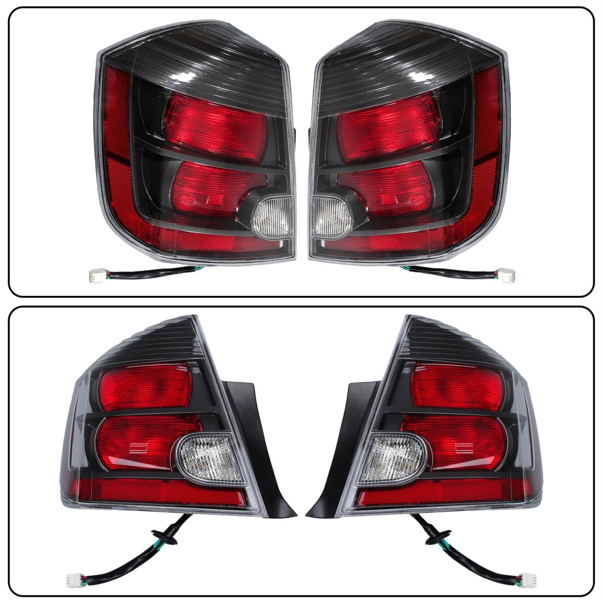 Taillight Assembly For Sentra 2010 2011 2012 Left And Right Side Halogen Rear Lights Black Housing Clear Red Lens Ni2800188