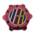 Vms Racing Red Oil Cap Power Bsry Emblem In Billet Aluminum Compatible With E34 E39 E53 E60 E61 M5 X5 Sav 525i 525xi 528i 530i