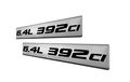 2x Pair Set 6 4l 392ci Black On Silver Highly Polished Real Aluminum Emblems Of 2