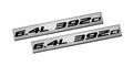 2x Pair Set 6 4l 392ci Black On Silver Highly Polished Real Aluminum Emblems Of 2