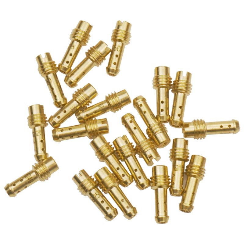 21 Pieces 8-bleed Holes Pilot Jet For Mikuni Vm Tm Tmx Vm22 210 Ax100 En Gn Tzr Tm Tms Carb 15 17 20 22 27 30 32 37 40 42 47 5