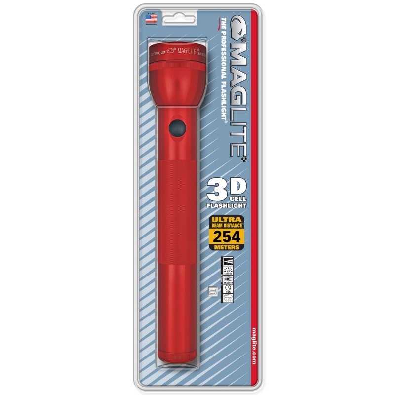 Maglite Heavy-duty Incandescent 3-cell D Flashlight Red