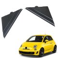 Black Power Mirror Bezel Trim Panels Plastic Left Right Front Replacement For 500 2012-2017 