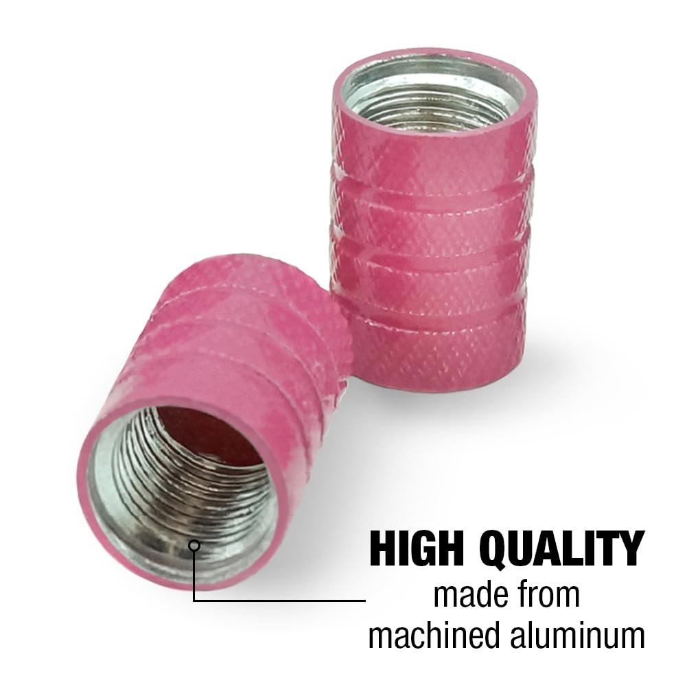 Pink Aluminum Valve Stem Caps For Motorcycle And Bike 2 Pack Universal Fit Schrader Type Valves Vsc 53 Mtl 2pk Z000769