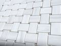 Dolomite White Marble Large Basketweave With Grey Dots 1 Sqft Floor Wall 
