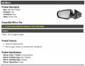 Left Driver Side Power Mirror Textured Black Non Folding With Heated Glass Compatible 2008-2014 Dodge Avenger
