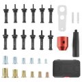 Qwork Rivet Nut Drill Adaptor Tool Kit 260 Pcs-includes 13 Mandrels In Metric And Inch Sizes