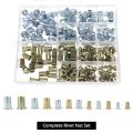 Qwork Rivet Nut Drill Adaptor Tool Kit 260 Pcs-includes 13 Mandrels In Metric And Inch Sizes
